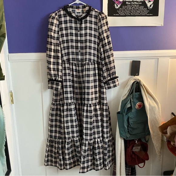 levi’s farah midi gigham plaid ruffle dress - Picture 6 of 7
